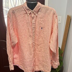 Ralph Lauren Men's Striped Coral Shirt Size XXL